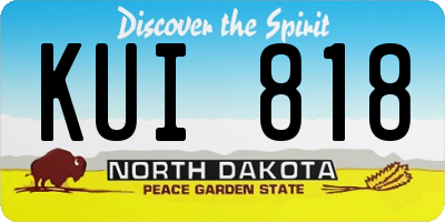ND license plate KUI818