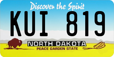 ND license plate KUI819