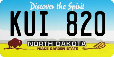 ND license plate KUI820