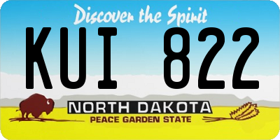 ND license plate KUI822