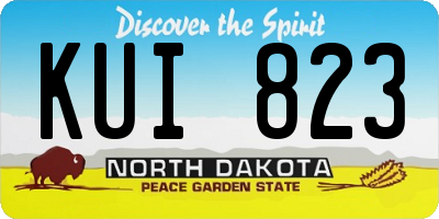 ND license plate KUI823