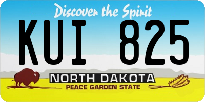 ND license plate KUI825