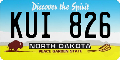 ND license plate KUI826