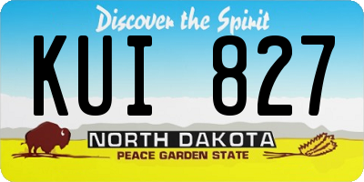 ND license plate KUI827