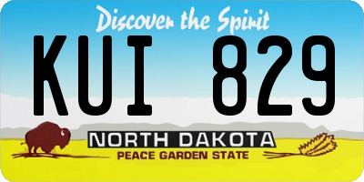 ND license plate KUI829