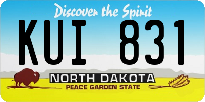 ND license plate KUI831