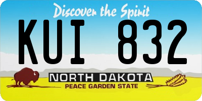 ND license plate KUI832