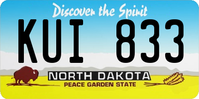ND license plate KUI833