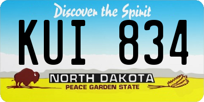 ND license plate KUI834