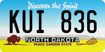 ND license plate KUI836