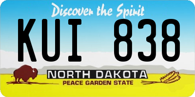 ND license plate KUI838
