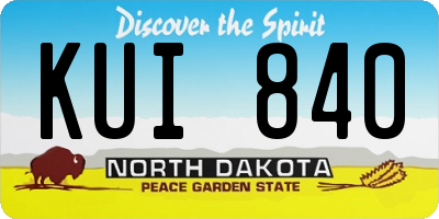 ND license plate KUI840