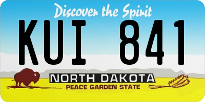 ND license plate KUI841