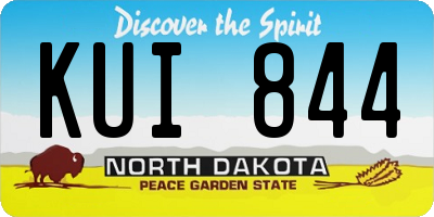 ND license plate KUI844