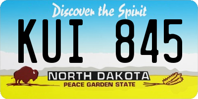 ND license plate KUI845