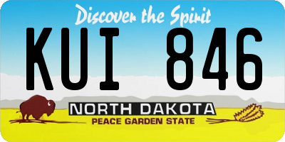ND license plate KUI846