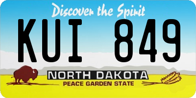 ND license plate KUI849