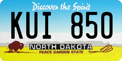 ND license plate KUI850