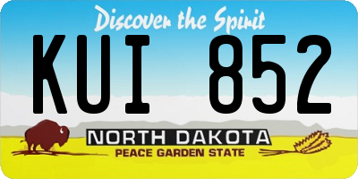 ND license plate KUI852