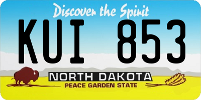 ND license plate KUI853