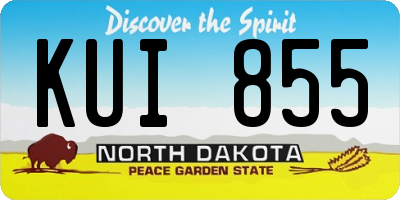 ND license plate KUI855
