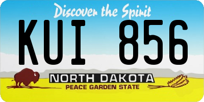 ND license plate KUI856