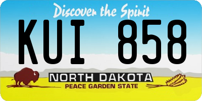 ND license plate KUI858