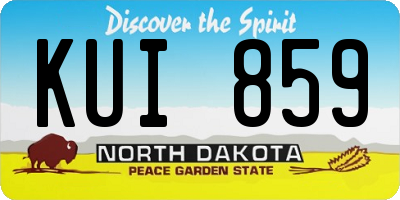 ND license plate KUI859