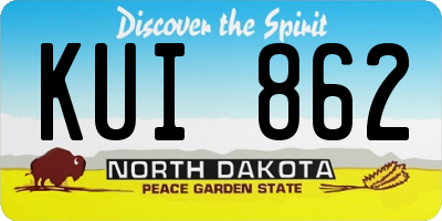 ND license plate KUI862