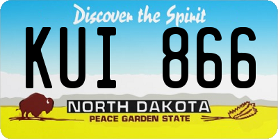 ND license plate KUI866