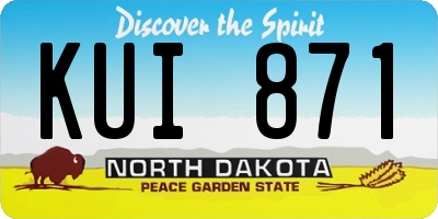 ND license plate KUI871