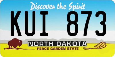 ND license plate KUI873
