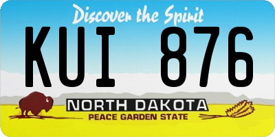 ND license plate KUI876