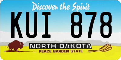 ND license plate KUI878