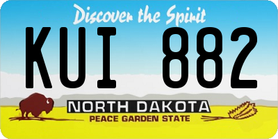 ND license plate KUI882
