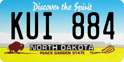 ND license plate KUI884