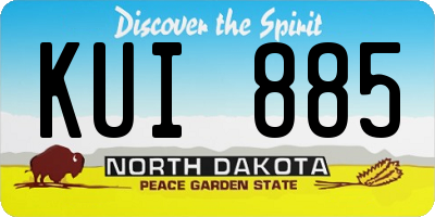 ND license plate KUI885