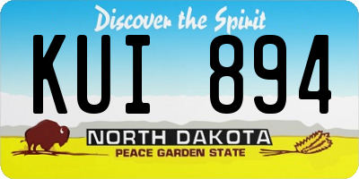 ND license plate KUI894