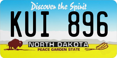 ND license plate KUI896