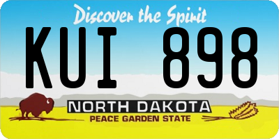 ND license plate KUI898