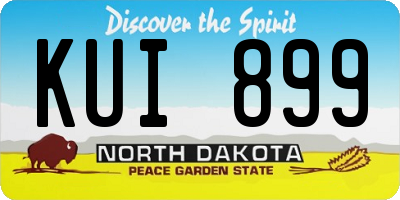 ND license plate KUI899