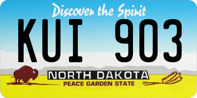 ND license plate KUI903