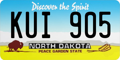 ND license plate KUI905