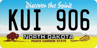 ND license plate KUI906