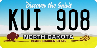 ND license plate KUI908