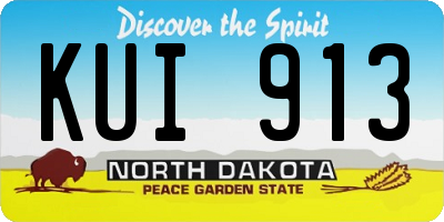 ND license plate KUI913