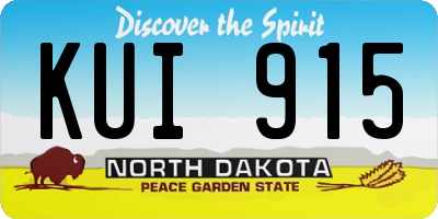 ND license plate KUI915