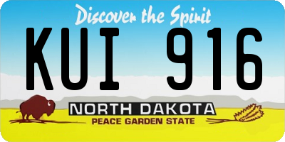 ND license plate KUI916