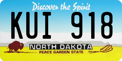 ND license plate KUI918