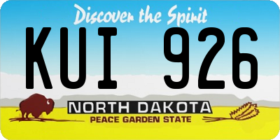 ND license plate KUI926